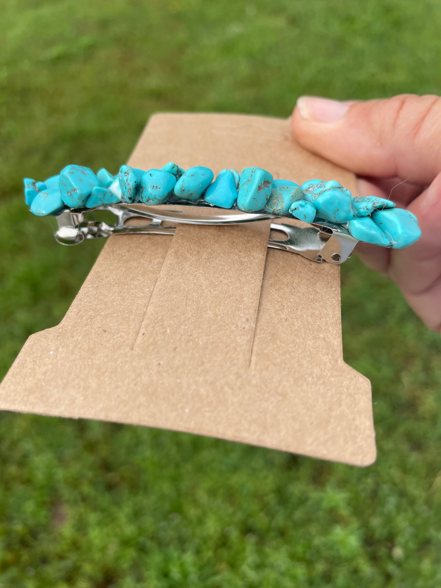 Turquoise Stone French Barrette Hair Clips