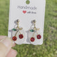 Cherry Glitter Ball post earrings