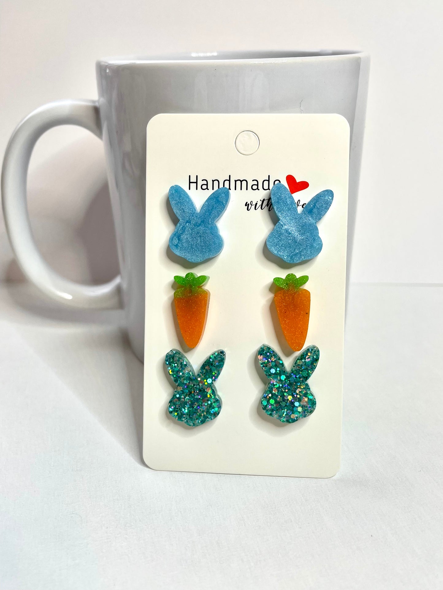 Easter Bunny Carrot Spring Stud Earrings