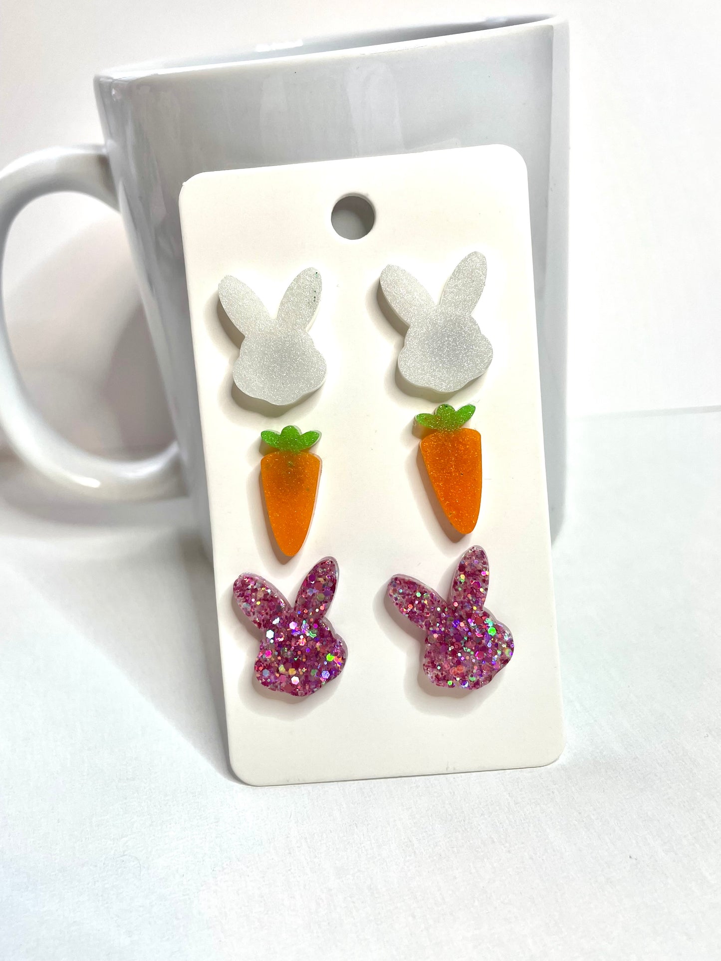 Easter Bunny Carrot Spring Stud Earrings