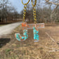 Personalized Initial Keychains Turquoise and Rose Gold